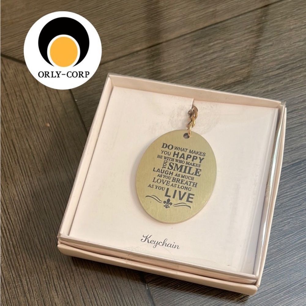 Orly “Do What Makes You Happy” Brass Keyring